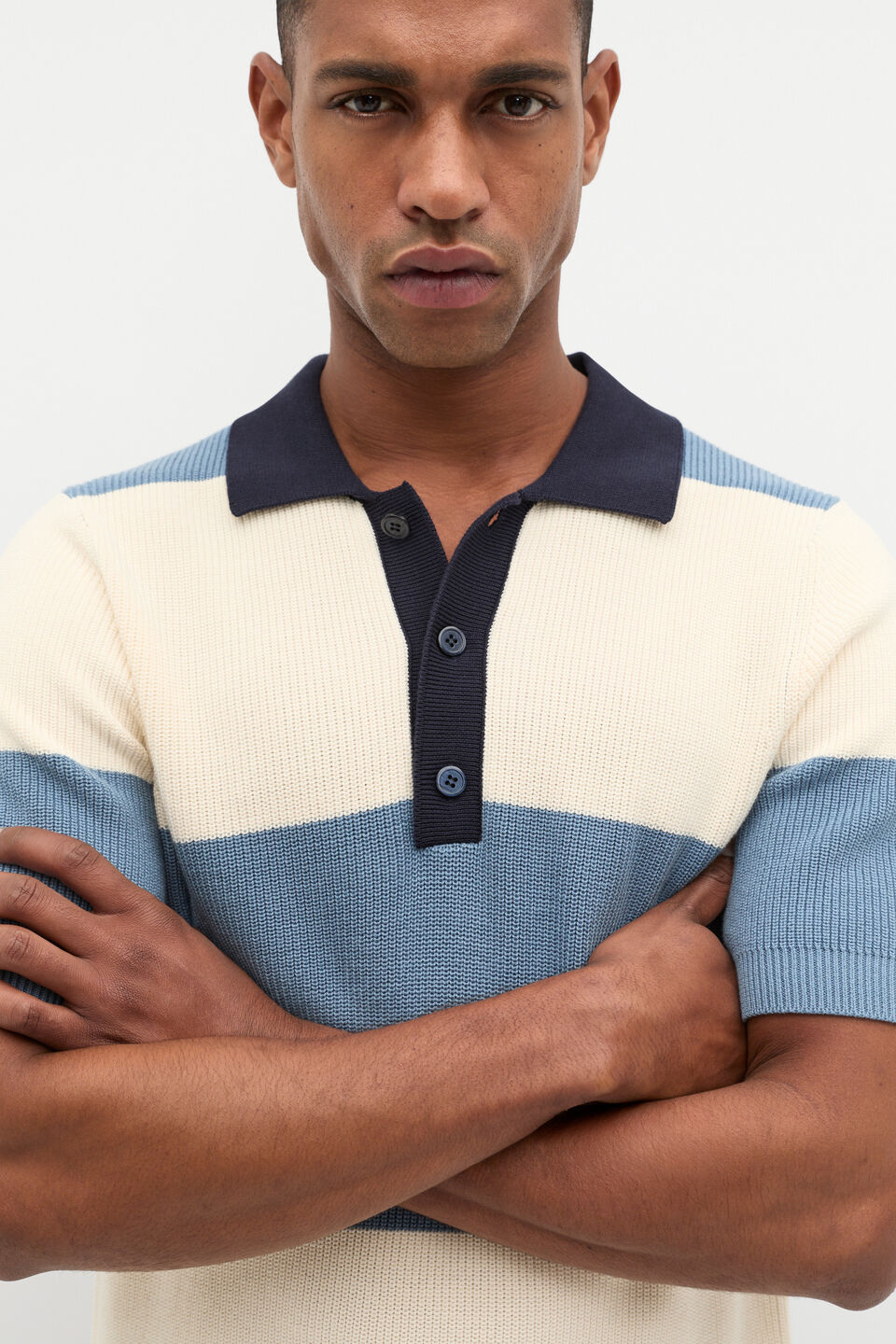 Block Stripe Kn Polo  Sailor