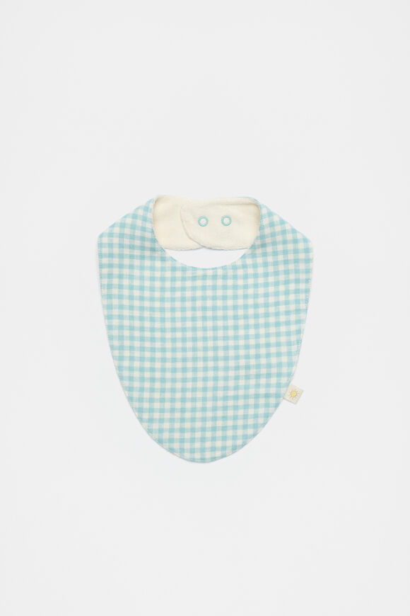 Gingham Dribble Bib  Seaspray  hi-res