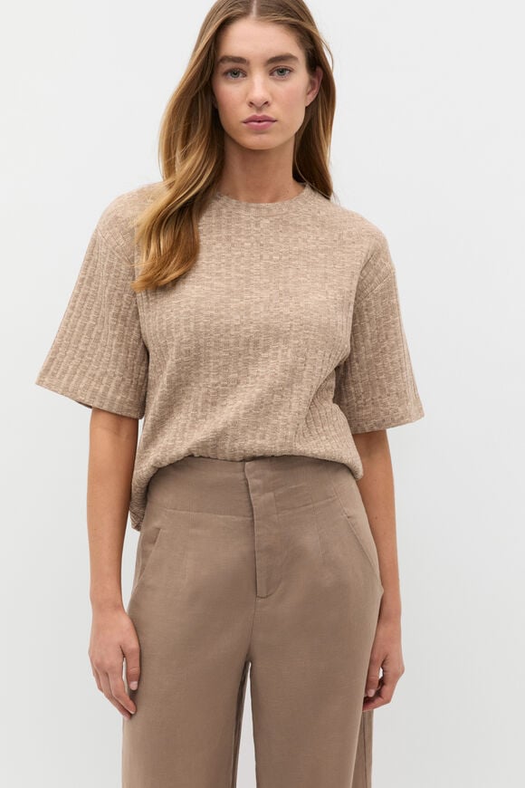 Textured Longline Boxy Tee  Nutmeg Twist  hi-res