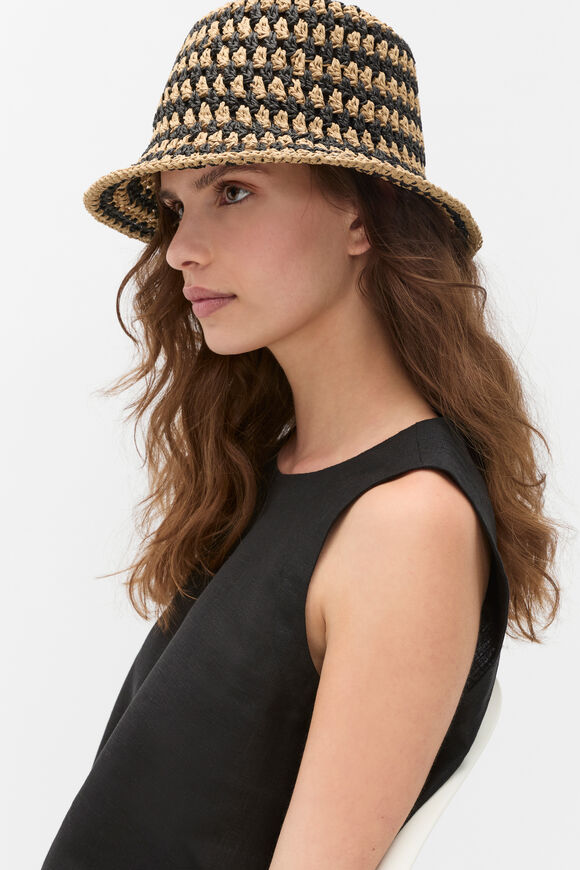 Two Tone Bucket Hat  Black  hi-res