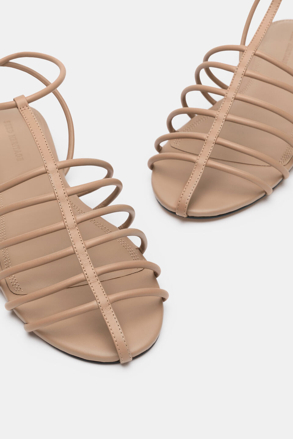 Vera Fine Caged Sandal  Caramel