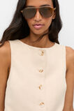 Twill Button Vest  Ecru  hi-res