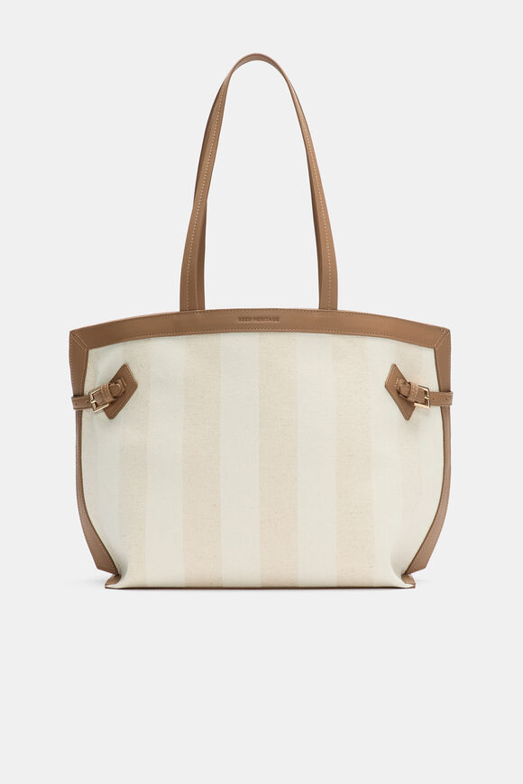 Textured Buckle Tote  Toffee  hi-res