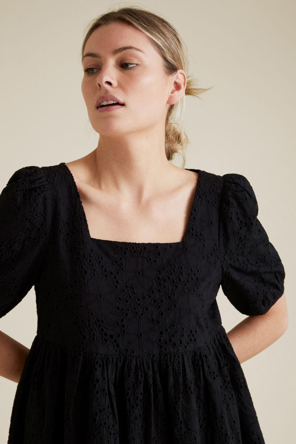 Broderie Peplum Blouse  