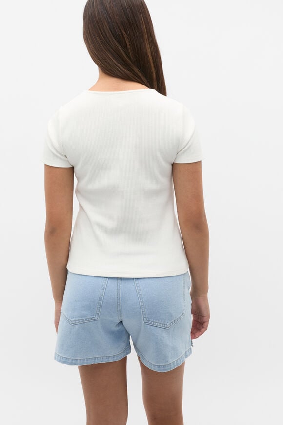 Square Neck Logo Rib Tee  Canvas  hi-res