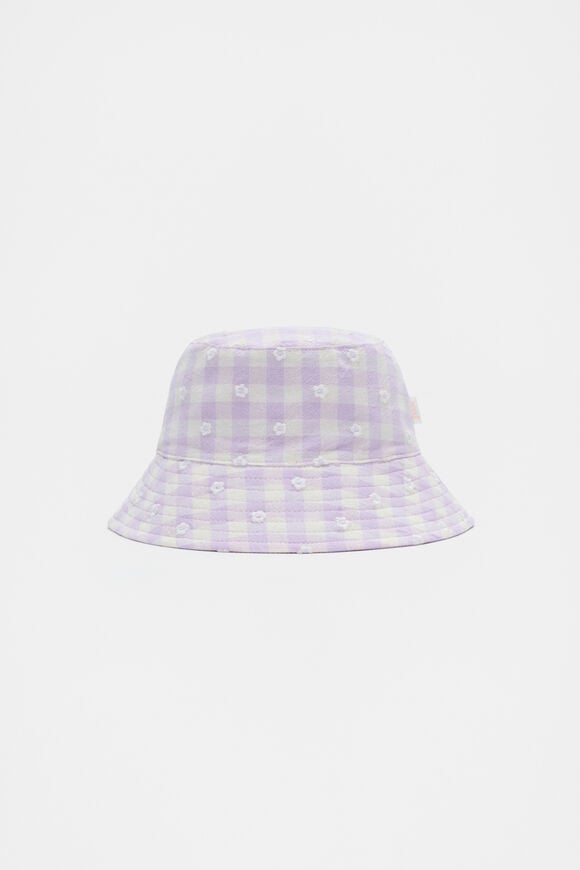 Gingham Embroidered Bucket Hat  Multi  hi-res