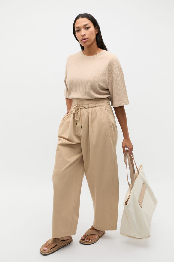 Textured Longline Boxy Tee  Iced Latte Twist  hi-res