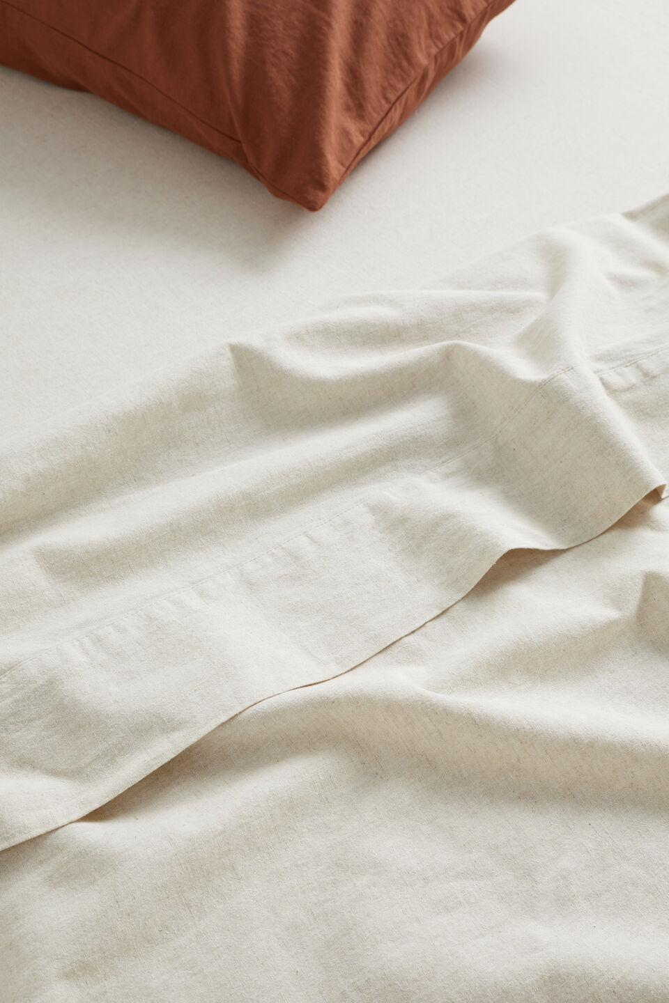 Alba King Flat Sheet  Flax Cross Dye