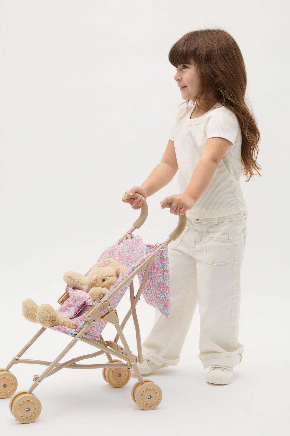 Ditsy Floral Doll Pram  Pink