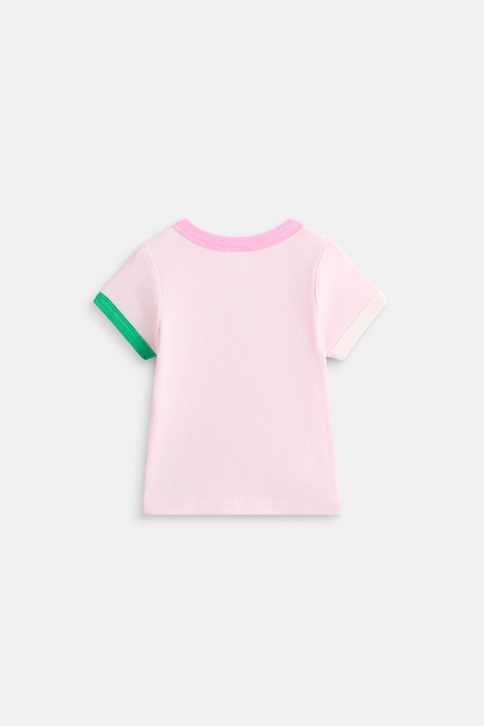 Colourblock Rib Tee  Pink Lemonade