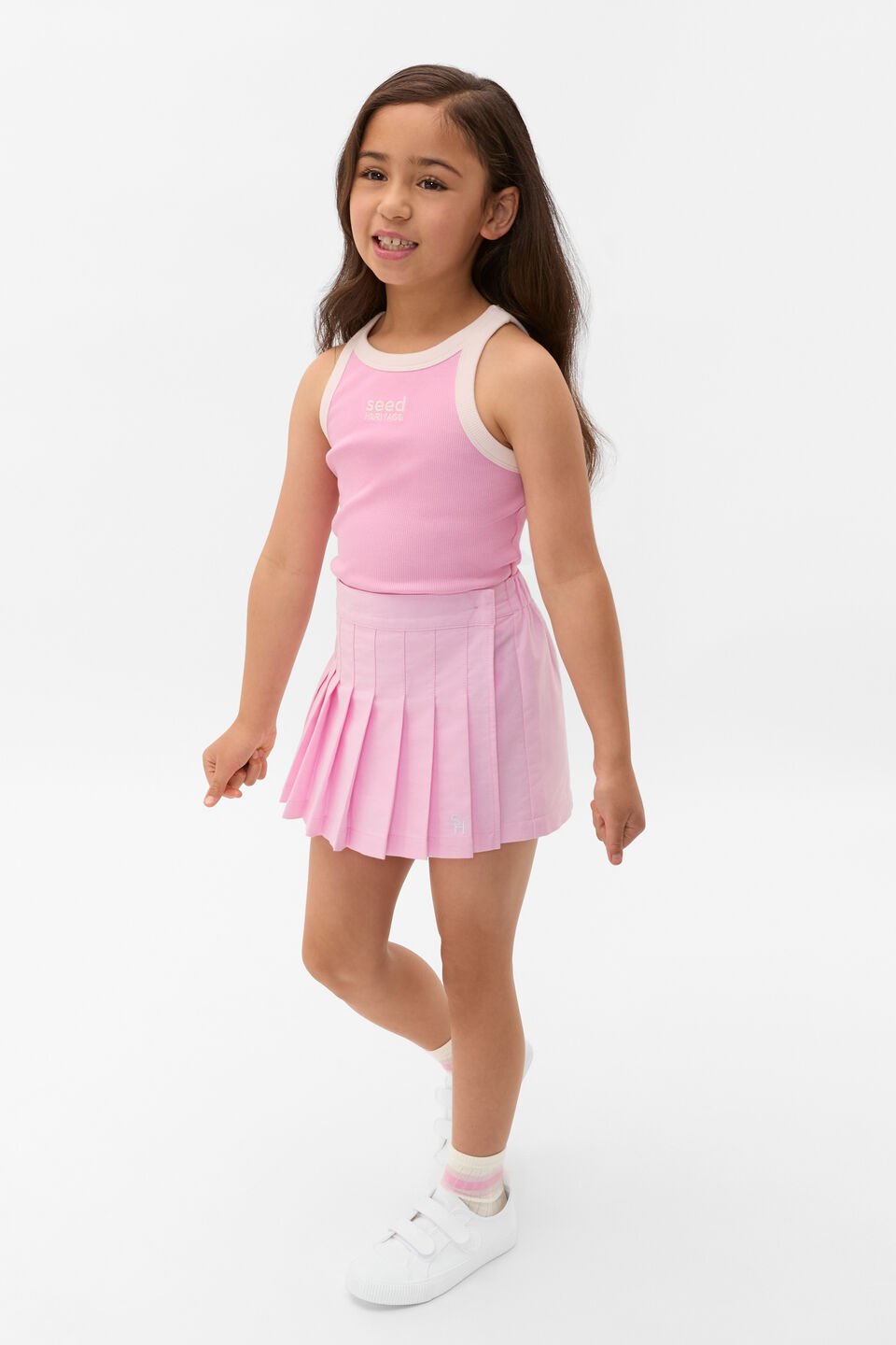 Contrast Logo Rib Tank  Candy Pink