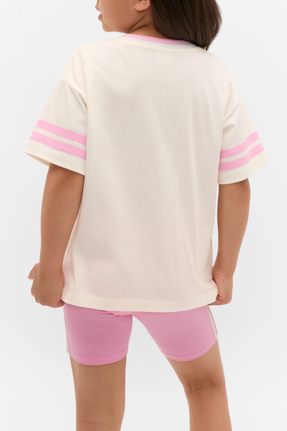 Sports Stripe Logo Tee  Classic Cream