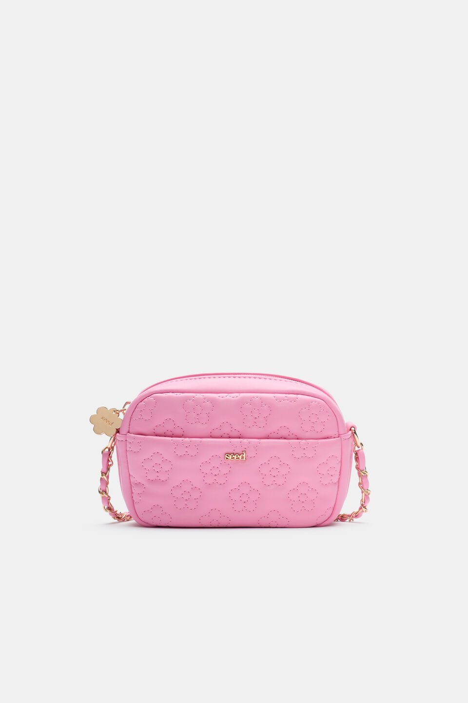 Quilted Flower Bag  Candy Pink