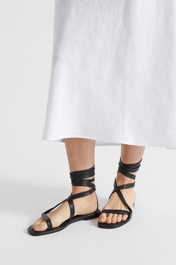 Nicole Leather Tie Up Sandal  Black  hi-res