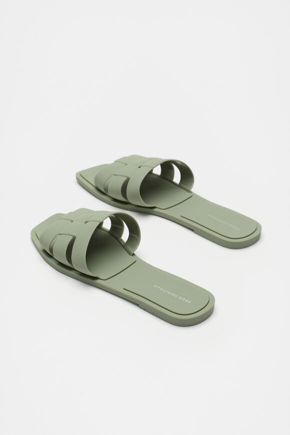 Woven Moulded Slide  Pale Olive  hi-res