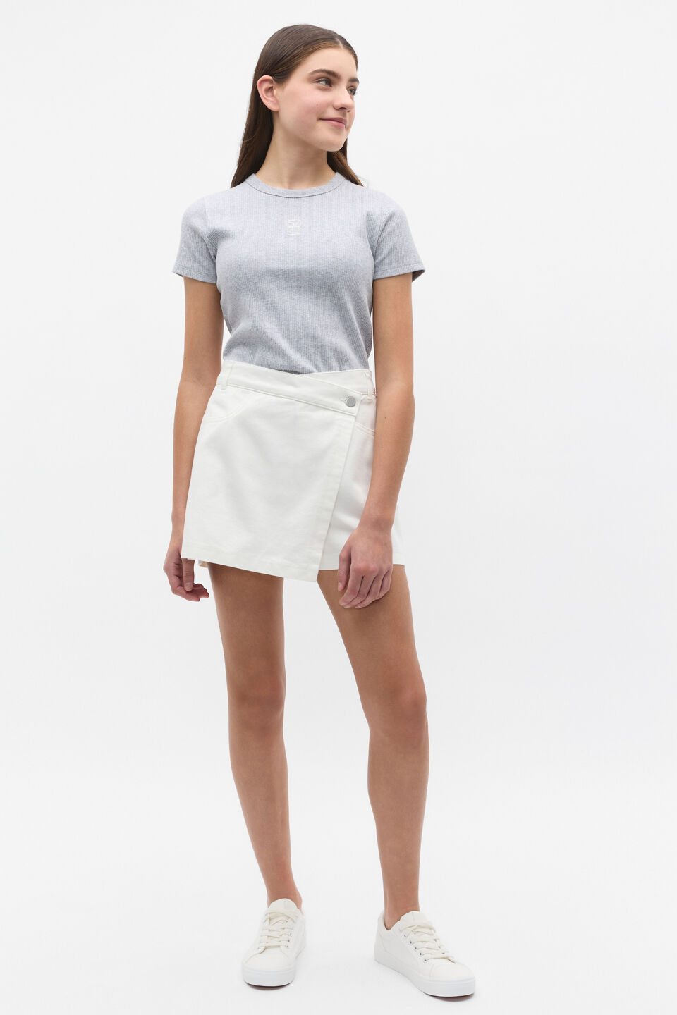 Denim Wrap Skort  Canvas Wash