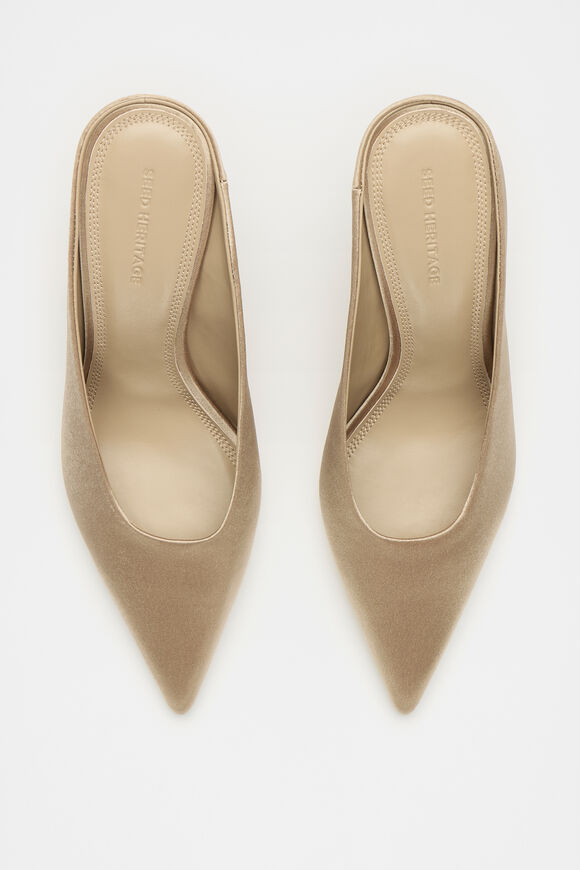Aisha Satin Heeled Mule  Rye  hi-res
