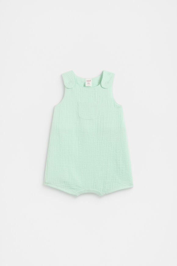Spot Pocket Romper  Mint  hi-res