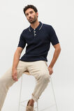 Ribbed Knit Polo  Midnight Blue  hi-res