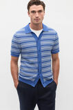 Jacquard Stripe Knit Shirt  Cobalt  hi-res