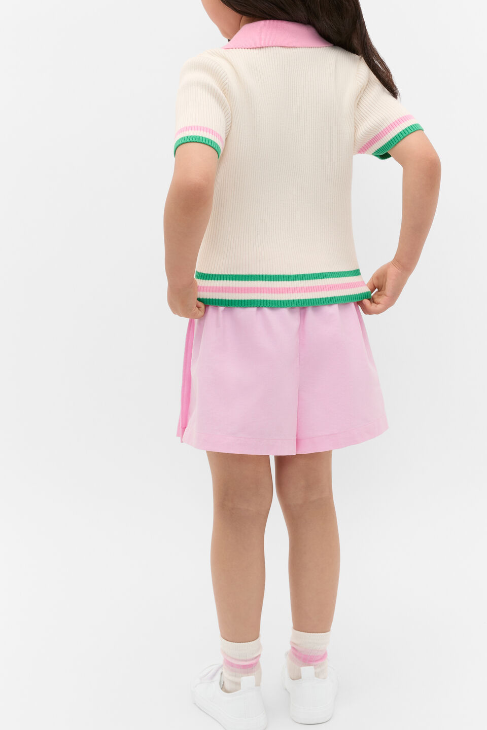 Polo Collar Knit Top  Classic Cream