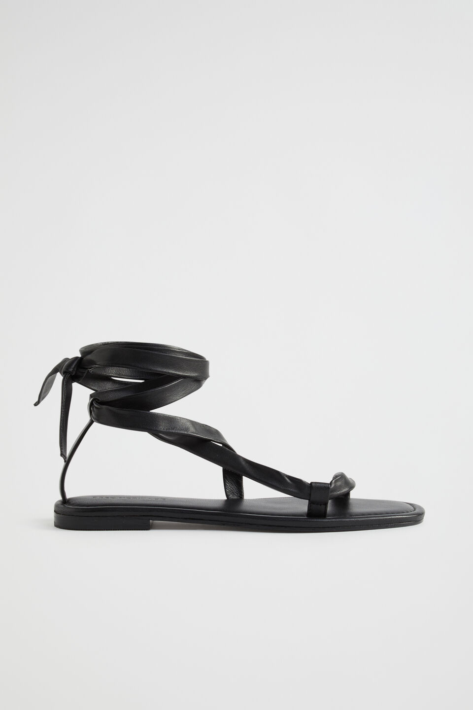 Nicole Leather Tie Up Sandal  Black