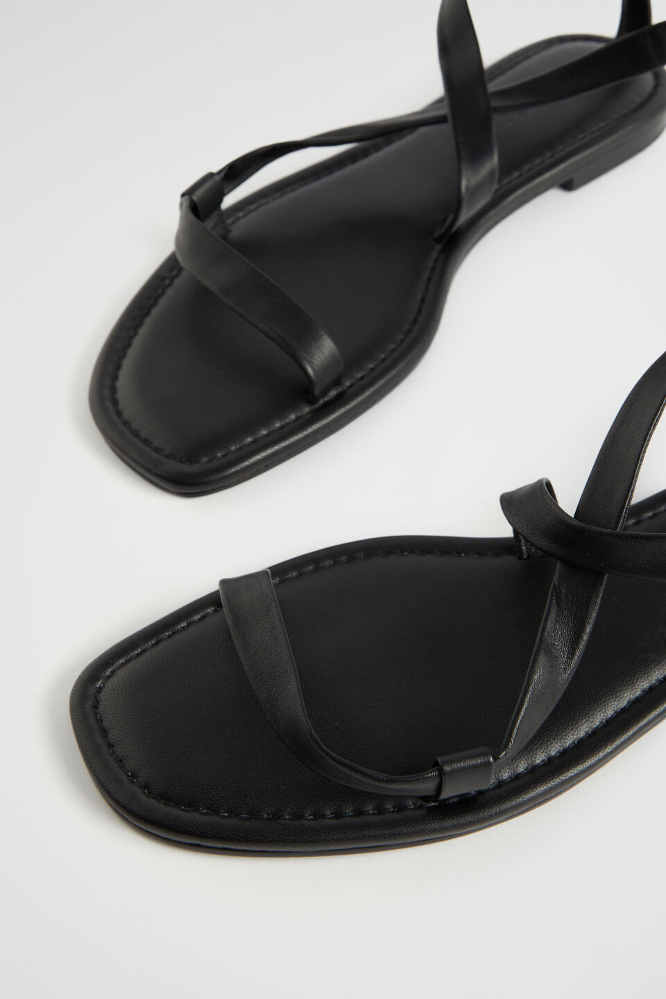 Nicole Leather Tie Up Sandal  Black