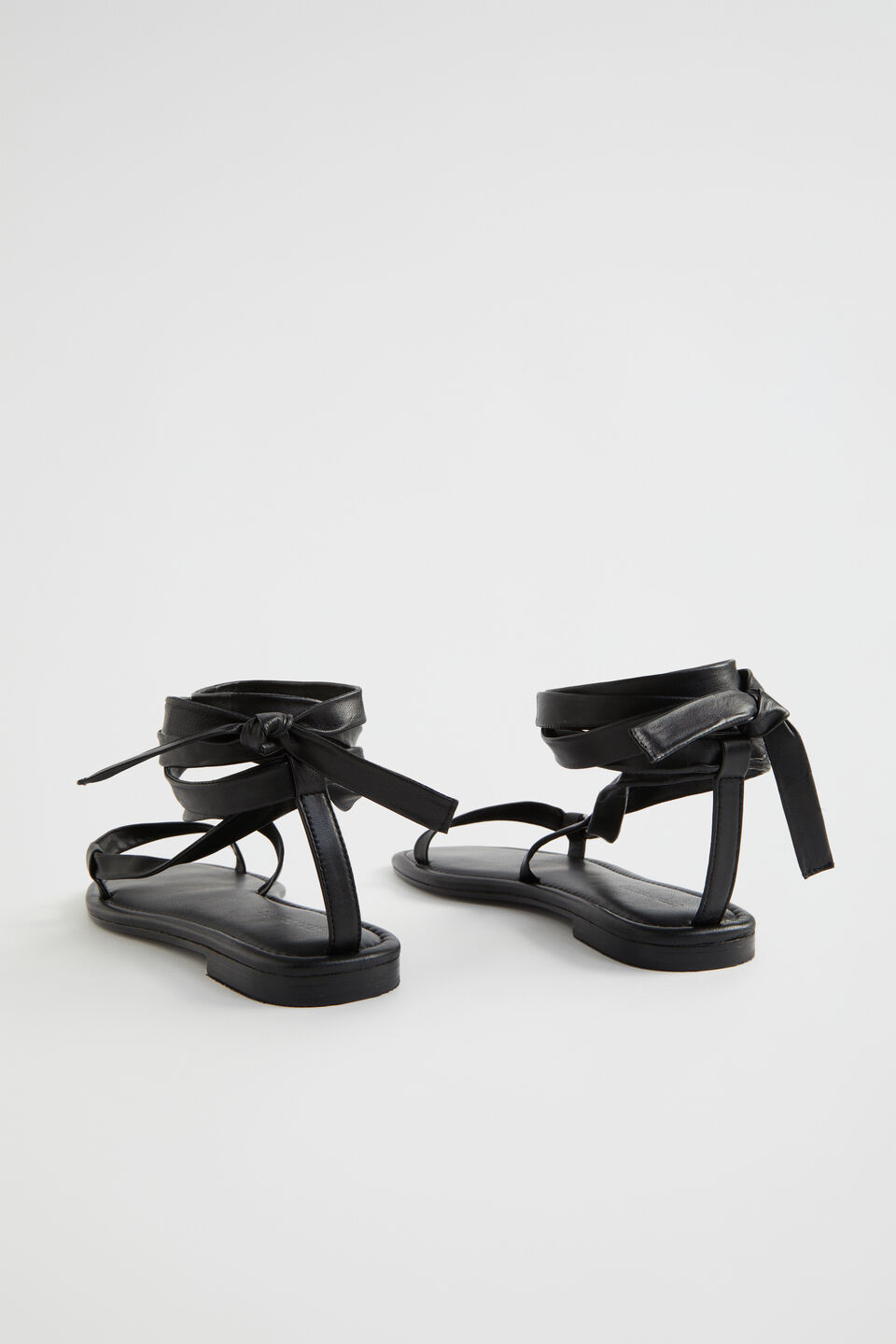 Nicole Leather Tie Up Sandal  Black