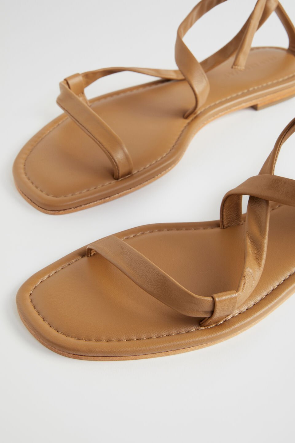 Nicole Leather Tie Up Sandal  Caramel