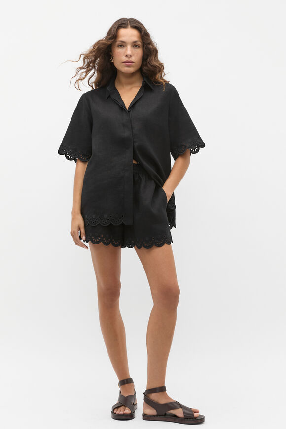 Scallop Broderie Short  Black  hi-res