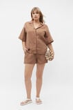Oversize Short Sleeve Shirt  Cinnamon Spice Stripe  hi-res