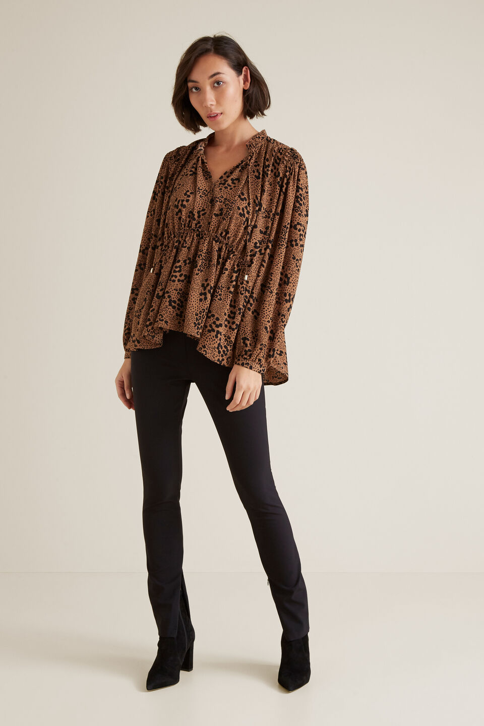 Animal Frill Blouse  