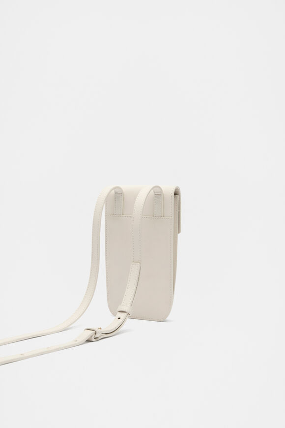 Leather Crossbody Phone Bag  Cream  hi-res