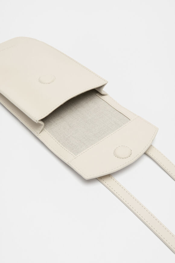 Leather Crossbody Phone Bag  Cream  hi-res