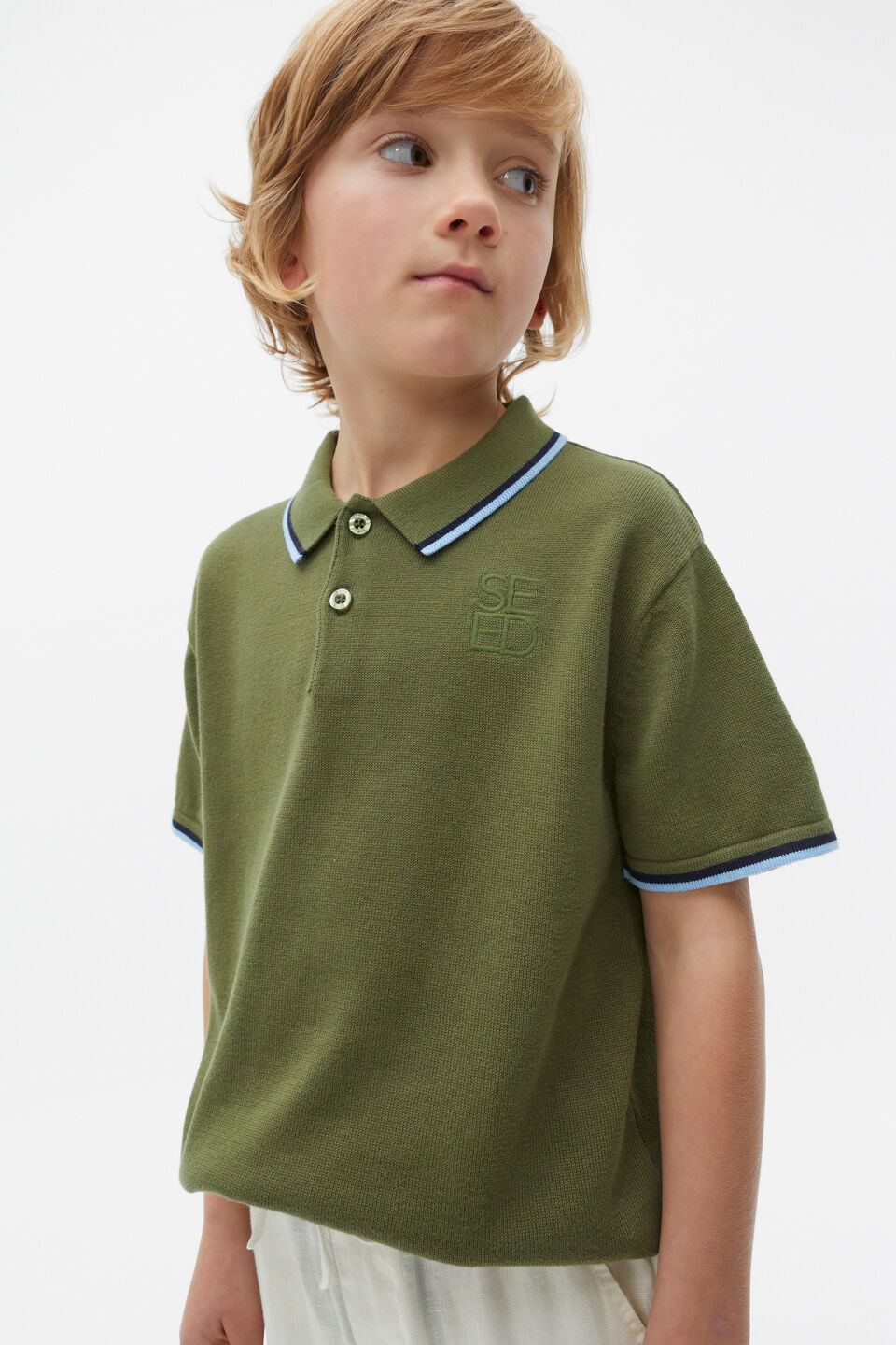 Knit Logo Polo  Kiwi Green