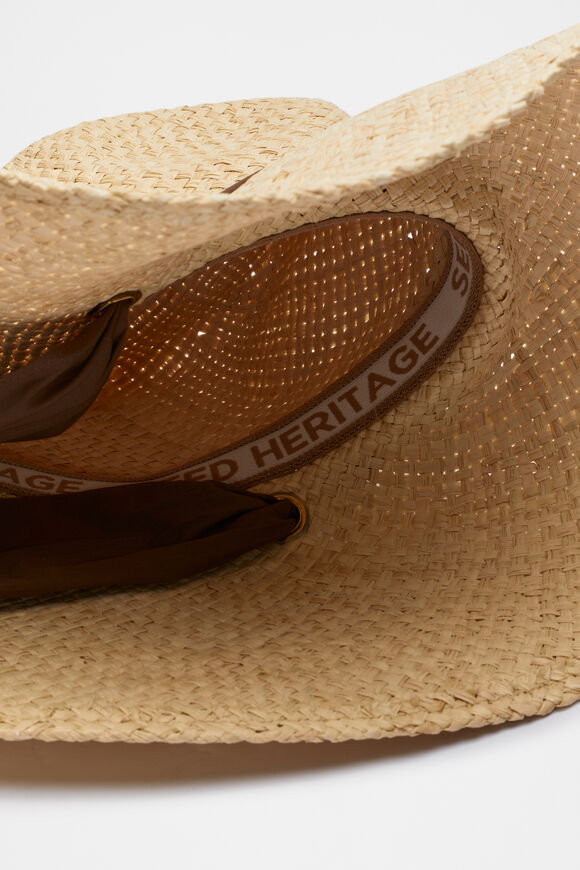 Wide Brim Scarf Hat  Natural  hi-res