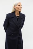 Wool Blend Double Breasted Coat  Twilight Blue  hi-res