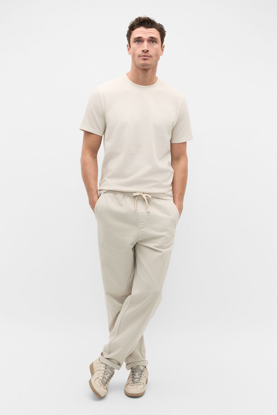 Textured Tee  Pebble