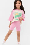 Striped Logo Bike Short  Candy Pink  hi-res