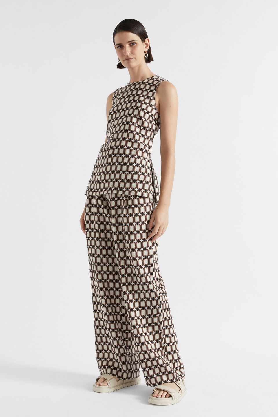 Linen Retro Tunic Top  Multi Retro