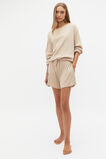 Ribbed Long Sleeve Top And Short PJ Set  Nougat Marle  hi-res