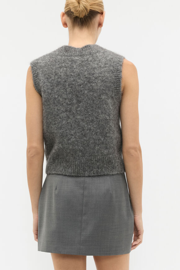 Lofty V Neck Vest  Charcoal Grey Marle  hi-res