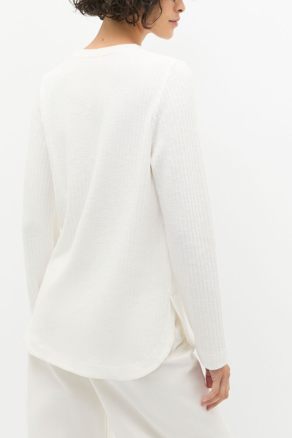 Textured Long Sleeve Top  Cloud Cream Twist