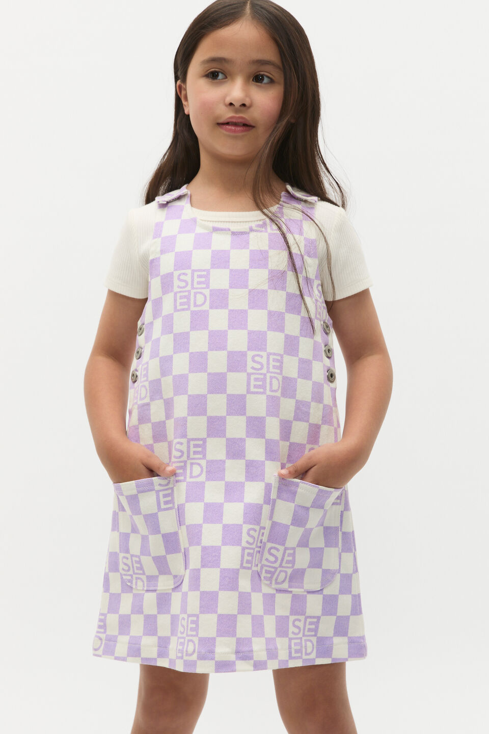 Check Logo Pinafore  Lavender
