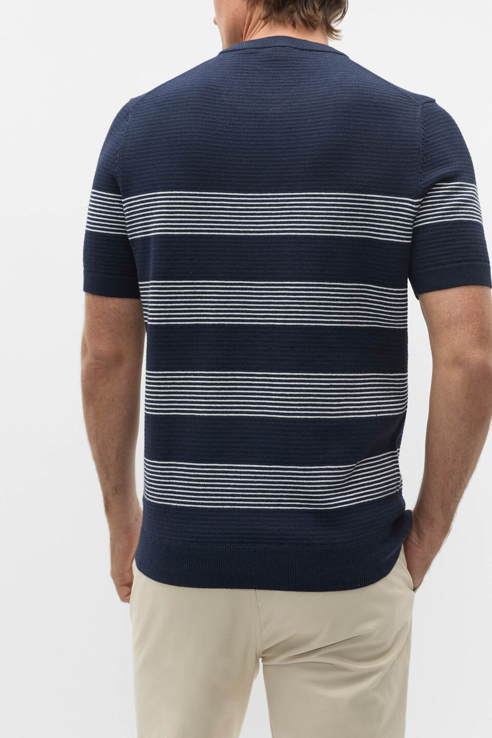Stripe Knit Tee  Midnight Blue