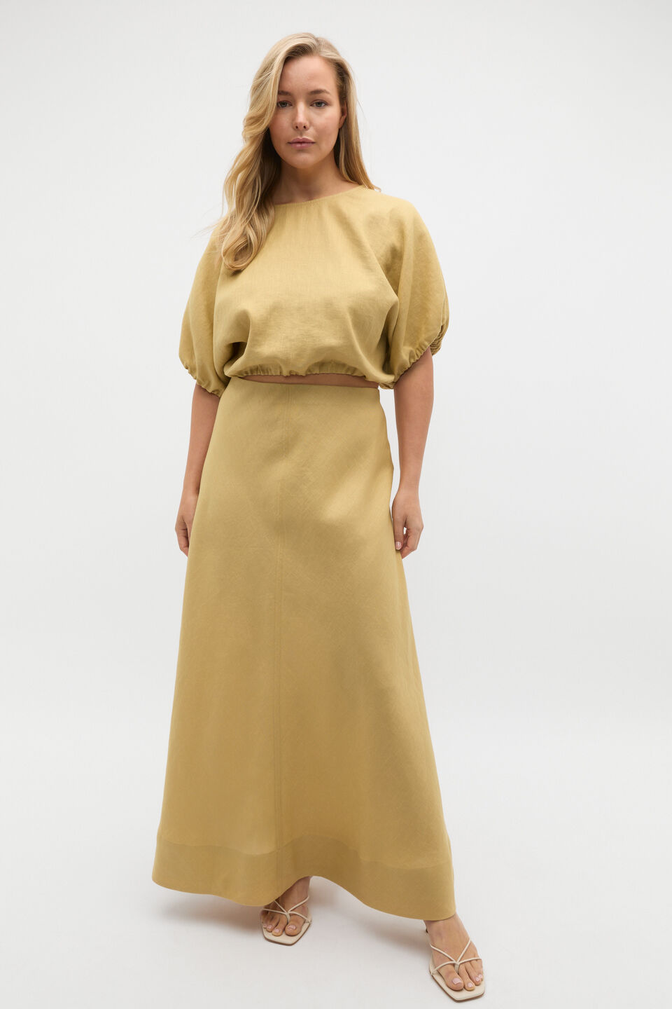 Linen Bubble Top  Honey