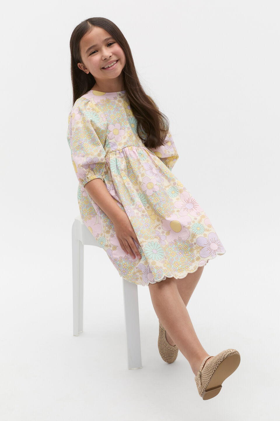 Floral Dress  Vintage Cream