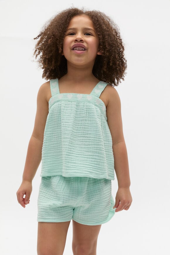 Heart Woven Pyjama  Soft Mint  hi-res