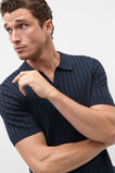 Stripe Cotton Knit Polo  Midnight Blue  hi-res