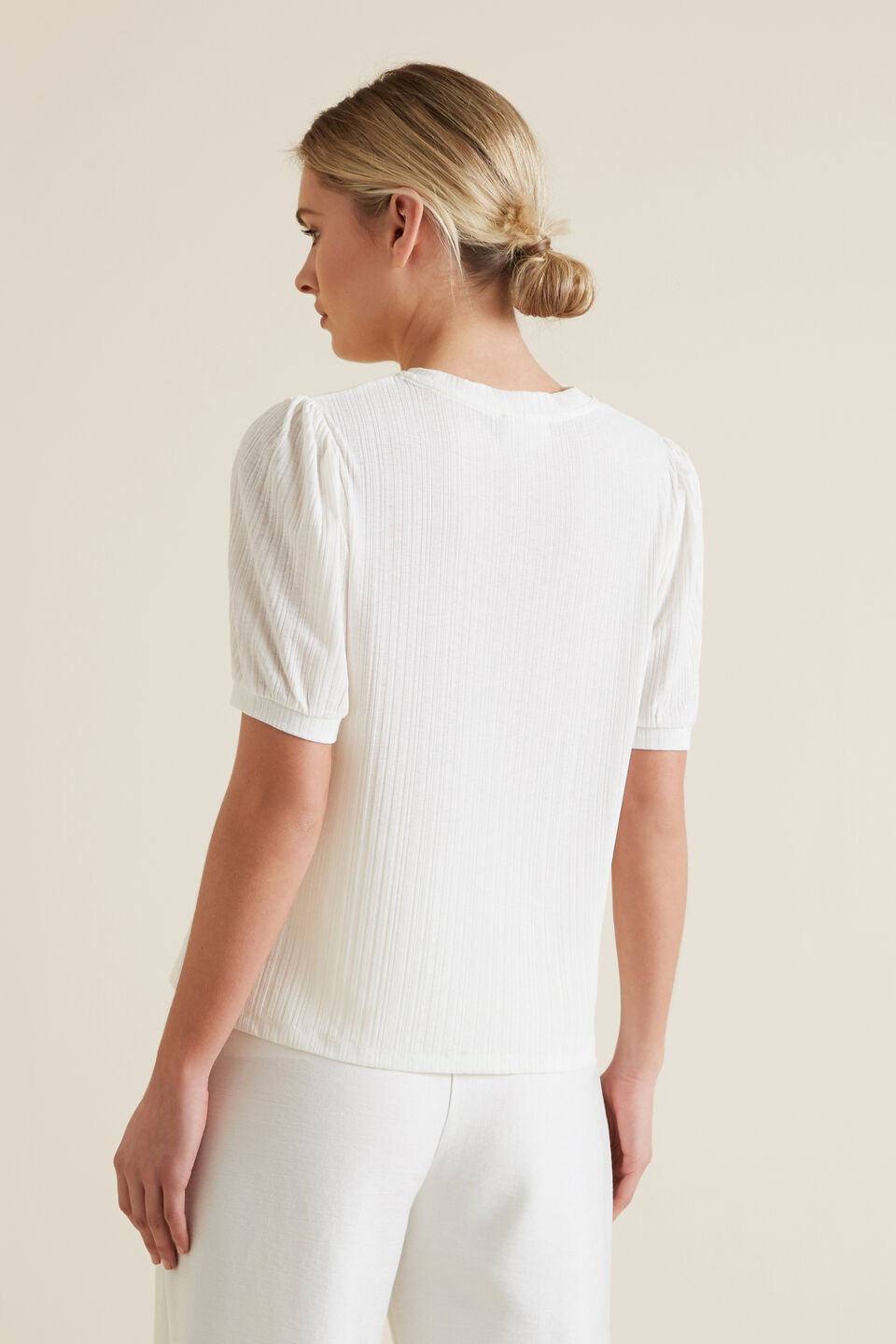 Puff Sleeve Crinkle Top  